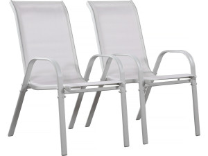 "Cordoba" Textilene garden chair - Phoenix - Grey - Pack of 2