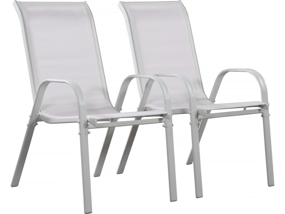 "Cordoba" Textilene garden chair - Phoenix - Grey - Pack of 2