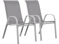 Cordoba" textilene garden armchair - Phoenix - Set of 2 - Anthracite - Ecru / White