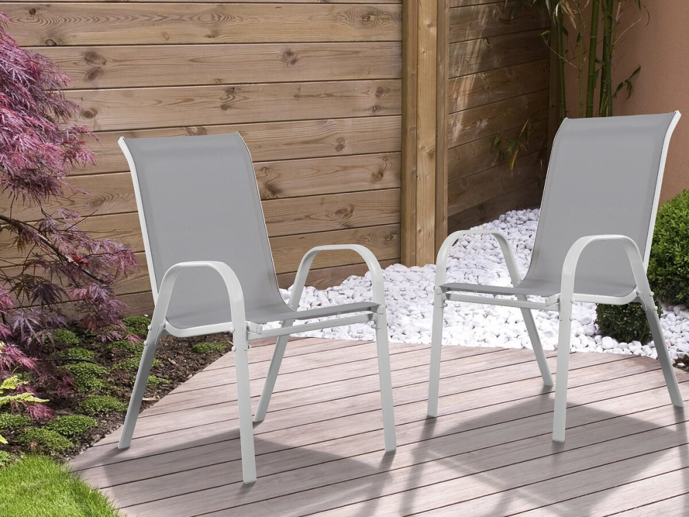 Cordoba" Textilene garden chair - Phoenix - Ecru- Pack of 2