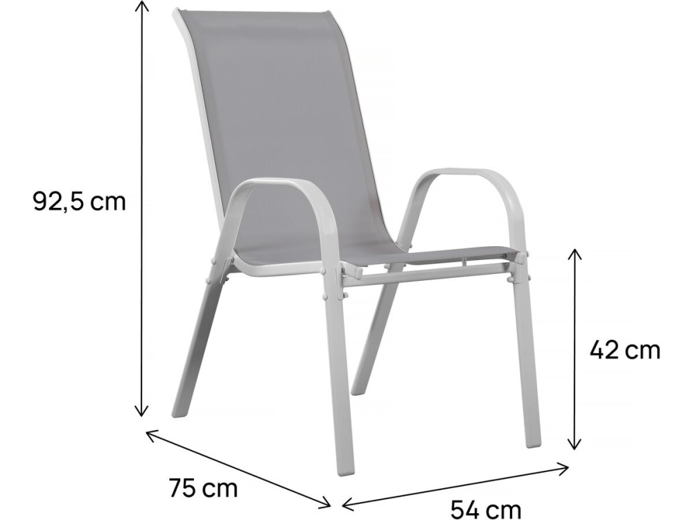 Cordoba" Textilene garden chair - Phoenix - Ecru- Pack of 2