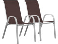 Cordoba" Textilene garden chair - Phoenix - Blue - Pack of 2 - Taupe / White