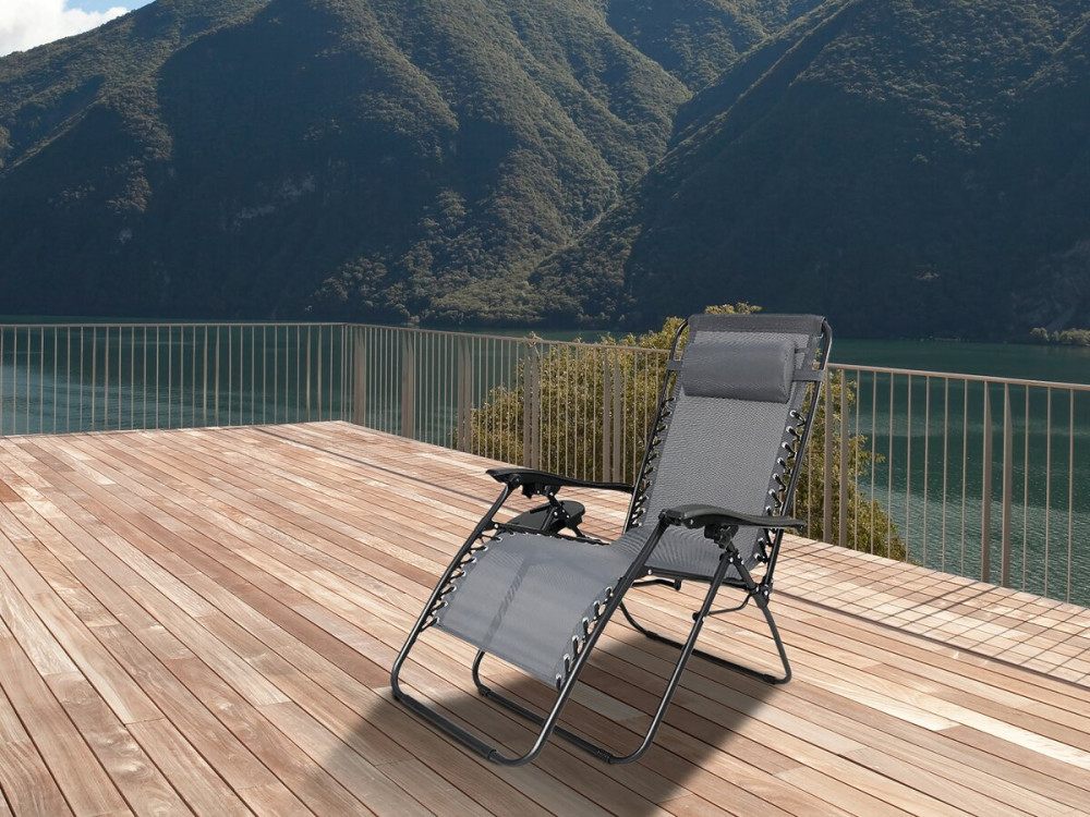 Sintra" zero gravity garden recliner - Grey