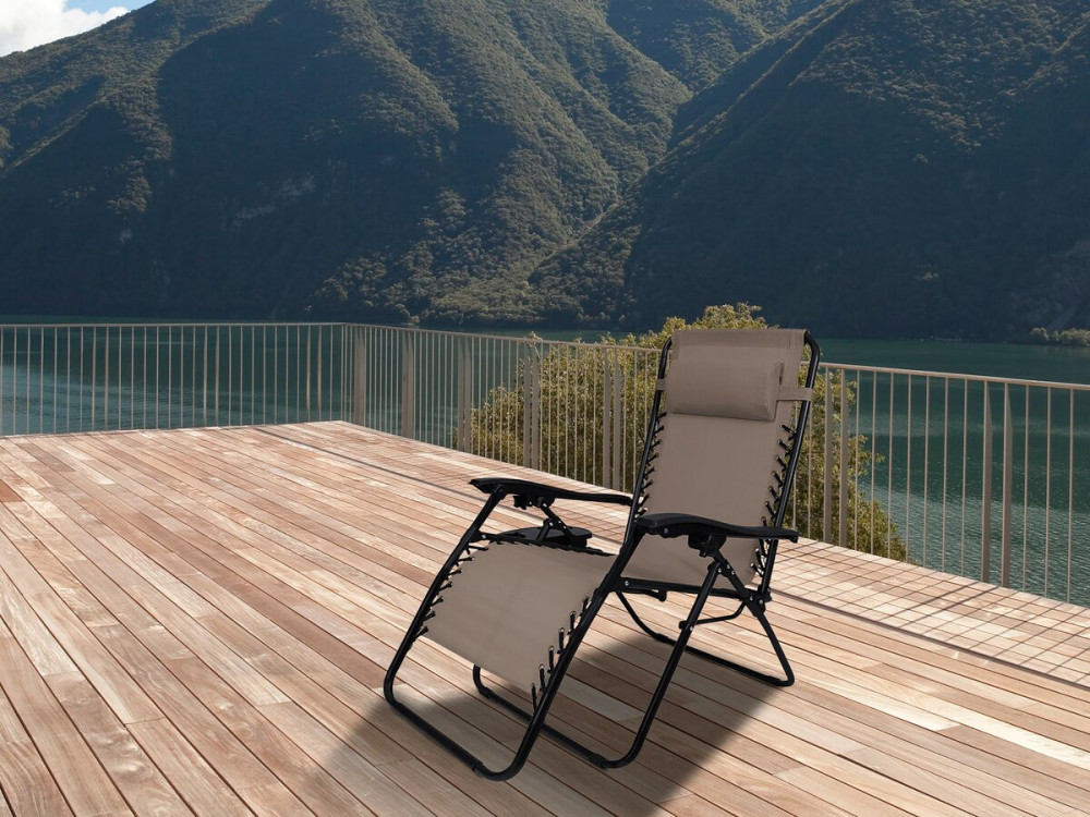Sintra" zero gravity garden recliner - Taupe