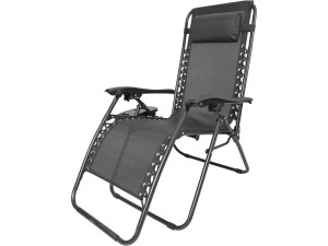 Sintra" zero gravity garden recliner - Black