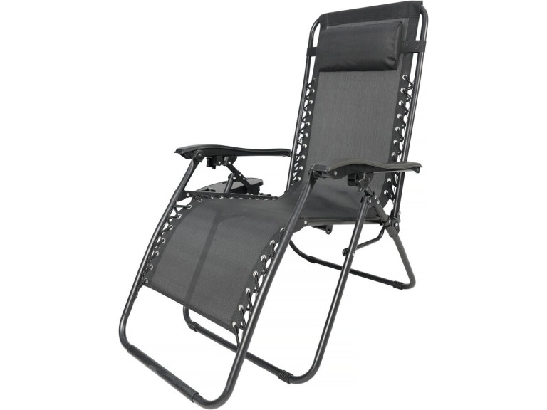 Sintra" zero gravity garden recliner - Black
