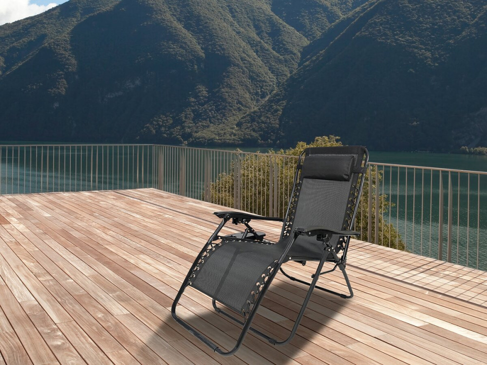 Sintra" zero gravity garden recliner - Black