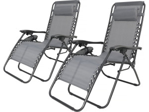 Set of 2 "Sintra" zero gravity recliners - Grey