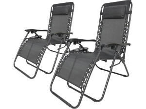 Set of 2 "Sintra" Zero Gravity Recliners - Black