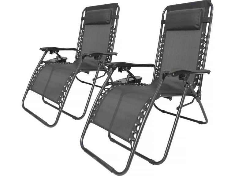 Set of 2 "Sintra" Zero Gravity Recliners - Black