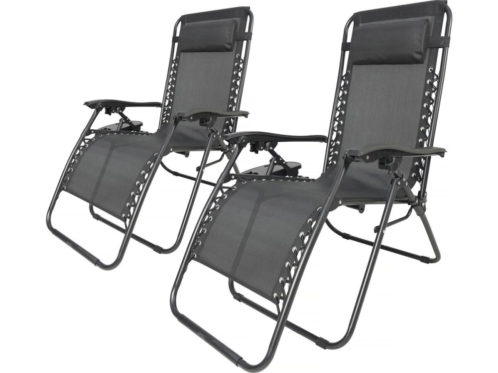 Set of 2 "Sintra" Zero Gravity Recliners - Black