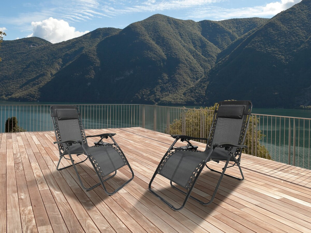 Set of 2 "Sintra" Zero Gravity Recliners - Black