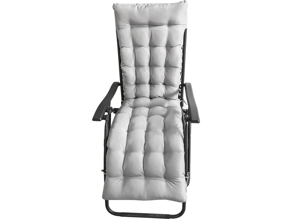 Sintra" zero gravity garden recliner with quilted cushion - Grey