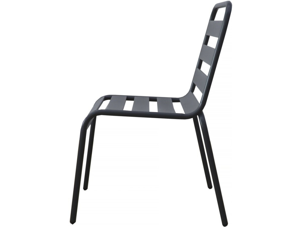 Set of 2 stackable metal garden chairs "Bilbao" - Grey