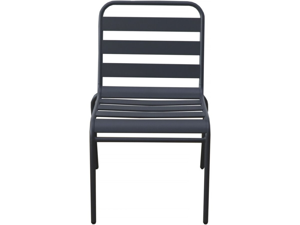 Set of 2 stackable metal garden chairs "Bilbao" - Grey