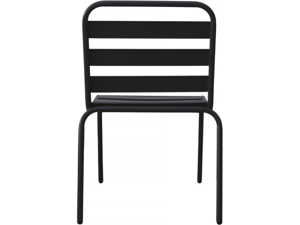 Set of 2 stackable metal garden chairs "Bilbao" - Grey
