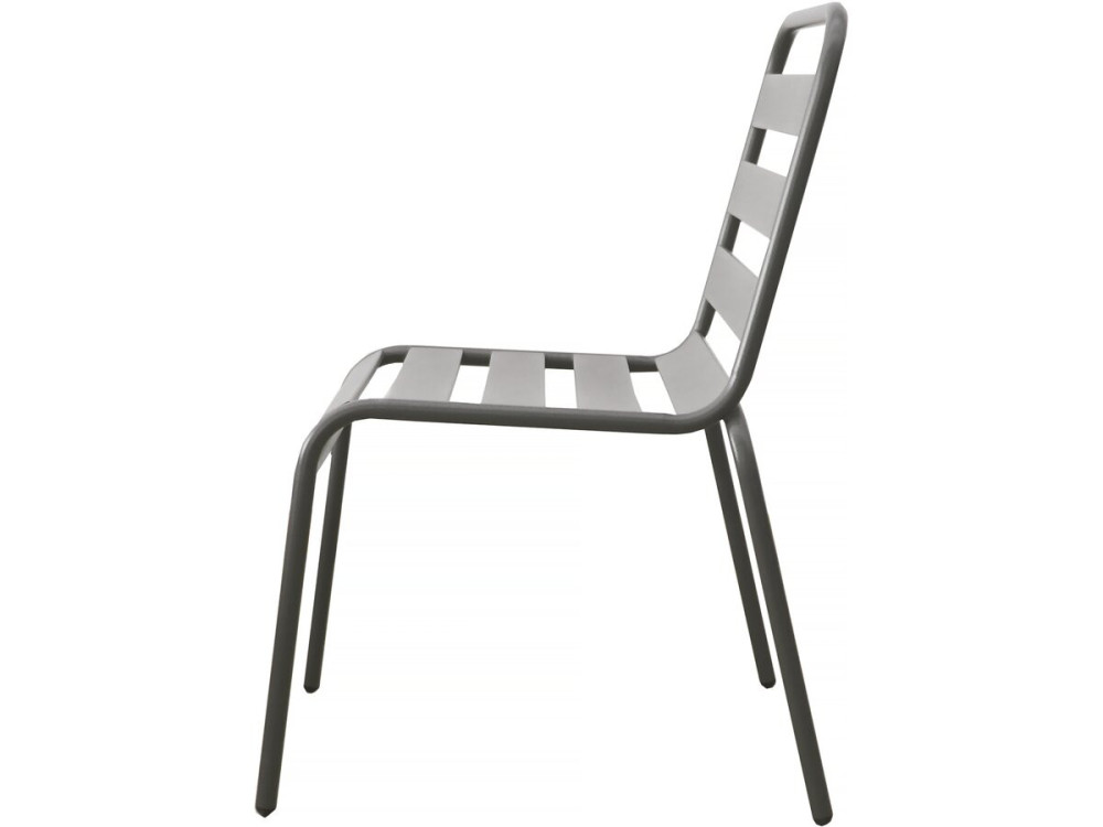 Set of 2 stackable metal garden chairs "Bilbao" - Taupe