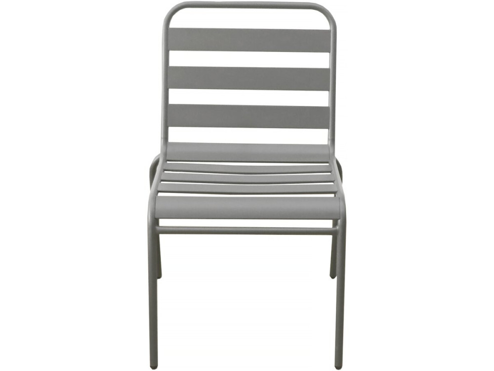 Set of 2 stackable metal garden chairs "Bilbao" - Taupe