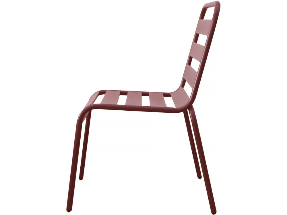 Set of 2 stackable metal garden chairs "Bilbao" - Terracotta