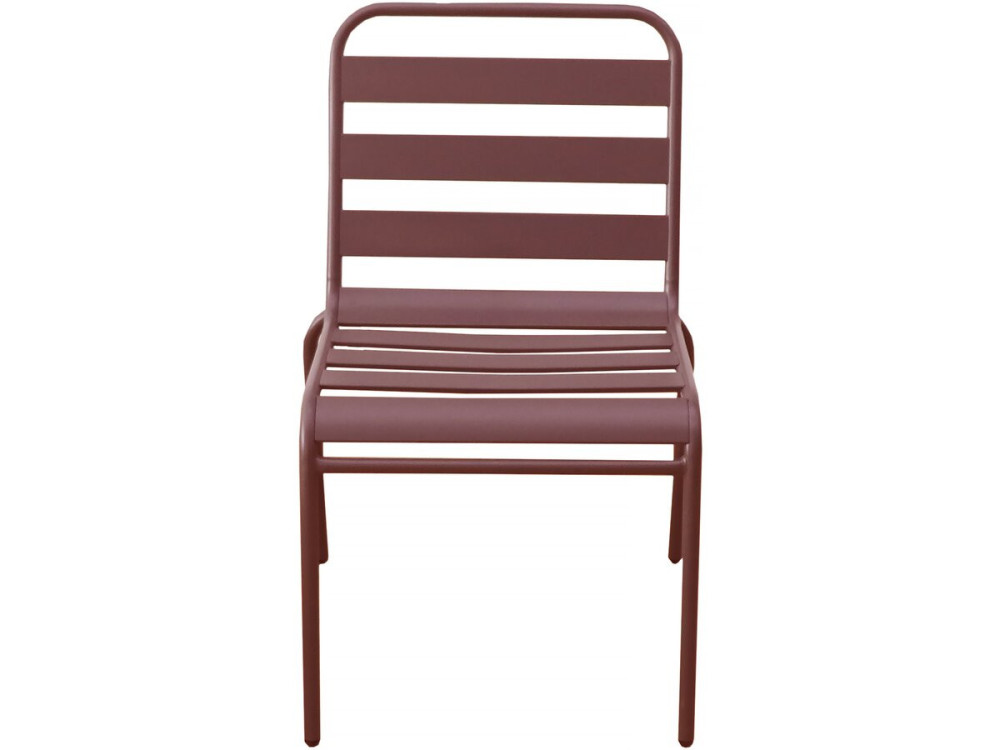 Set of 2 stackable metal garden chairs "Bilbao" - Terracotta