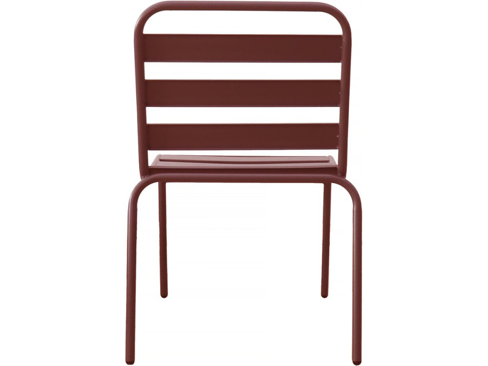 Set of 2 stackable metal garden chairs "Bilbao" - Terracotta
