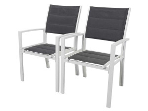 Alu/ Textelene padded garden chair  "Brazil / Canaries" - Phoenix- light grey
