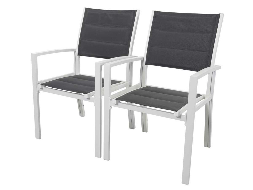 Alu/ Textelene padded garden chair  "Brazil / Canaries" - Phoenix- light grey