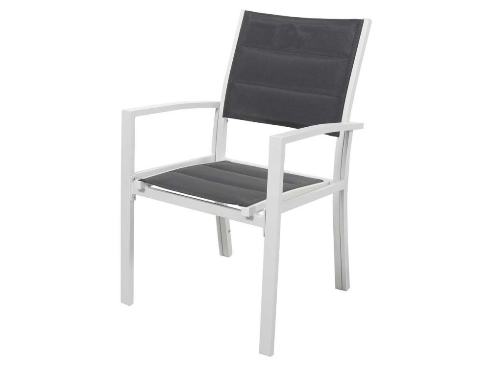 Alu/ Textelene padded garden chair  "Brazil / Canaries" - Phoenix- light grey