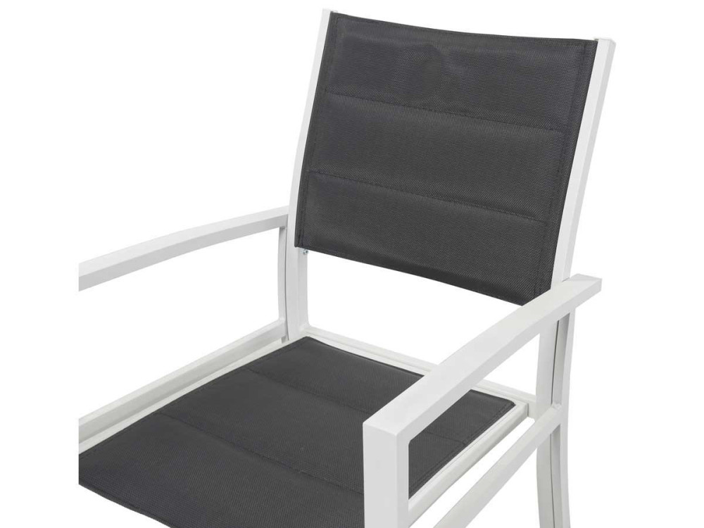 Alu/ Textelene padded garden chair  "Brazil / Canaries" - Phoenix- light grey