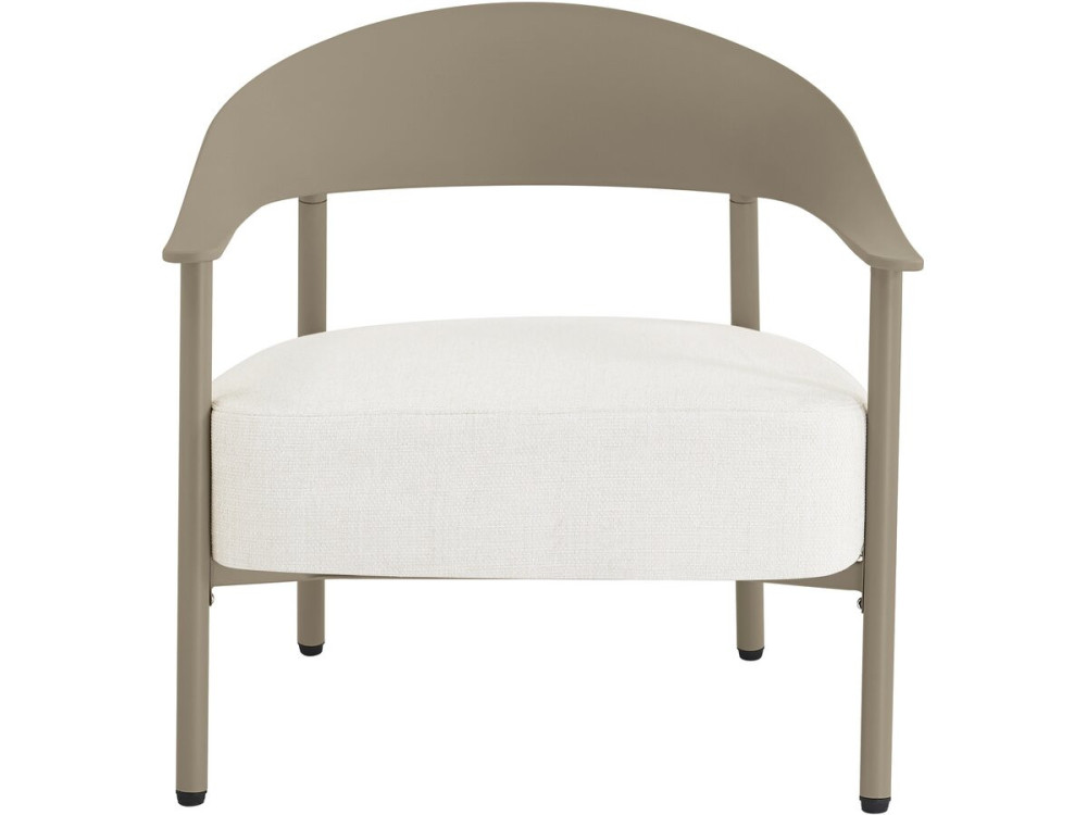 Set of 2 "Céora" plastic and metal garden armchairs - Taupe