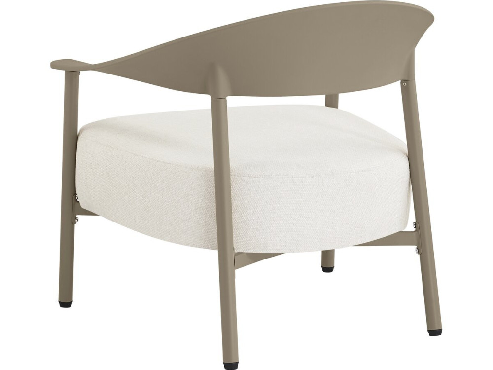 Set of 2 "Céora" plastic and metal garden armchairs - Taupe