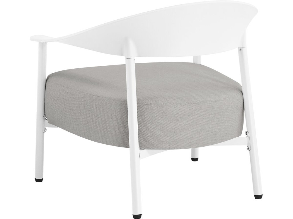 Set of 2 "Céora" plastic and metal garden armchairs - White
