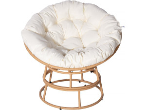 Papasan indoor/outdoor armchair loveuse style "Bali" - Ø91cm - Beige