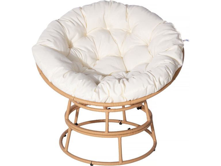 Papasan indoor/outdoor armchair loveuse style "Bali" - Ø91cm - Beige