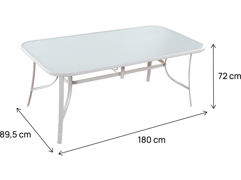 "Cordoba" garden table - Phoenix - 6 sits - White