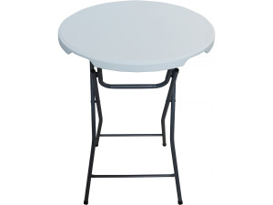 Folding plastic high table Ø 80 cm "Lili" - white