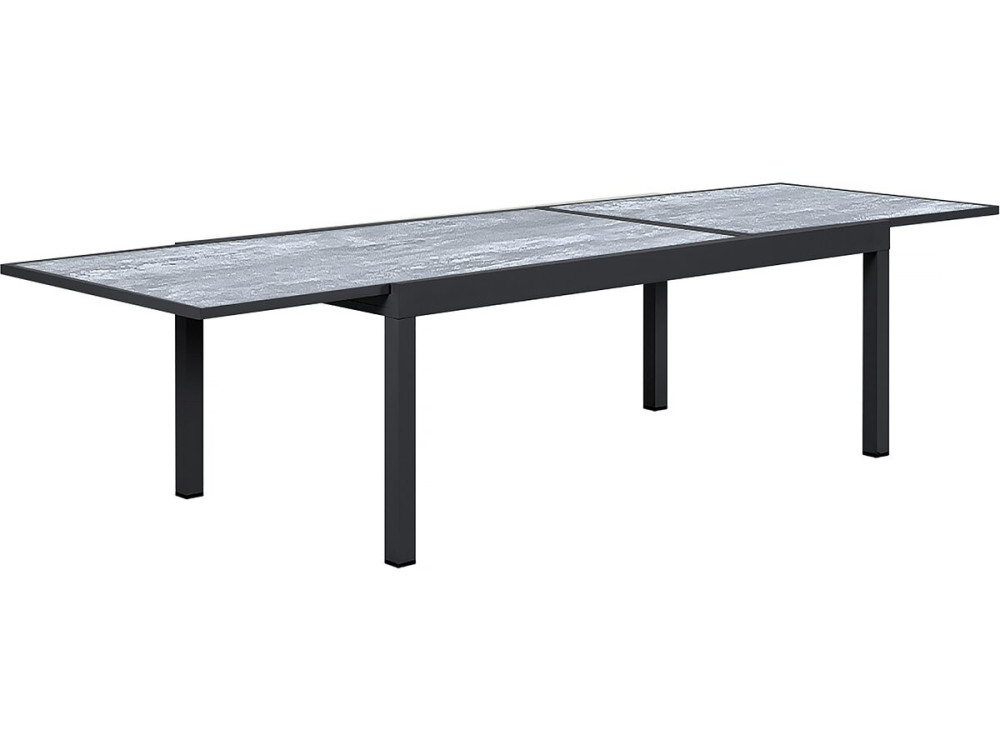 Lagos" extendable aluminium garden table - 200/320 x 105 x 76 cm - Grey