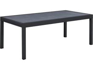Lagos" extendable aluminium garden table - 200/320 x 105 x 76 cm - Black