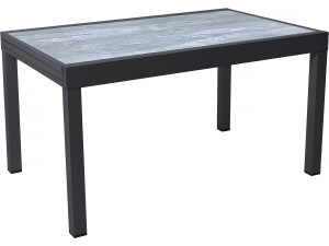 Lagos" extendable aluminium garden table - 140/280 x 90 x 76 cm - Grey