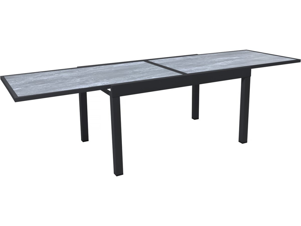 Lagos" extendable aluminium garden table - 140/280 x 90 x 76 cm - Grey