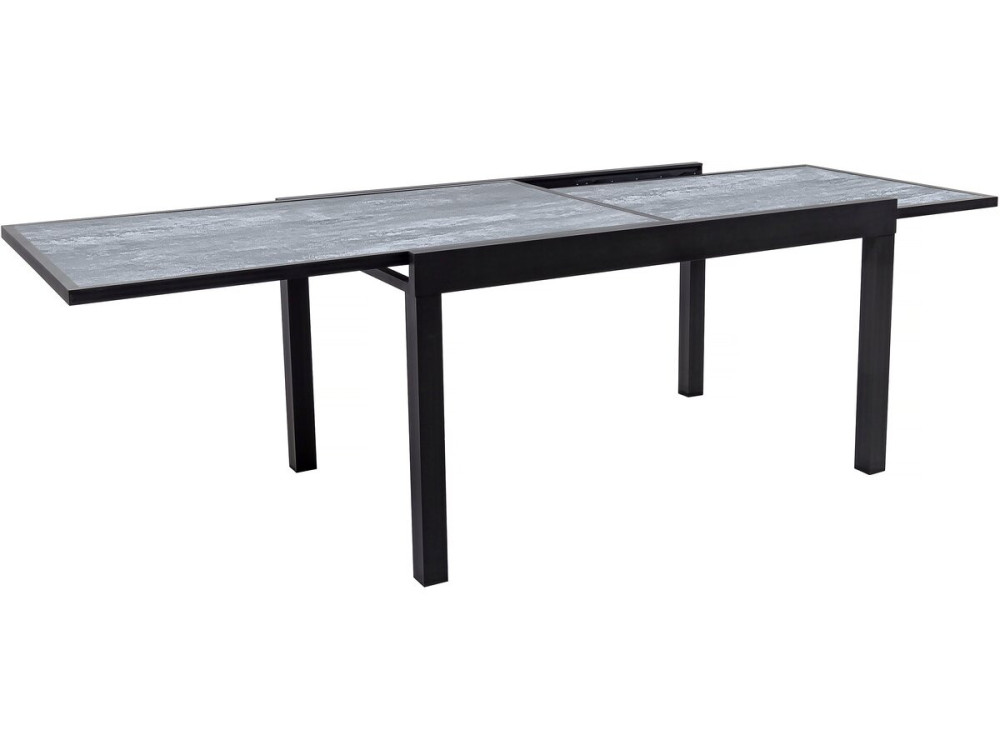 Lagos" extendable aluminium garden table - 140/280 x 90 x 76 cm - Grey