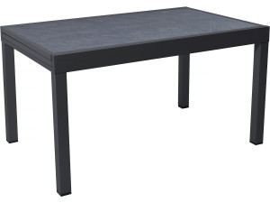 Lagos" extendable aluminium garden table - 140/280 x 90 x 76 cm - Black