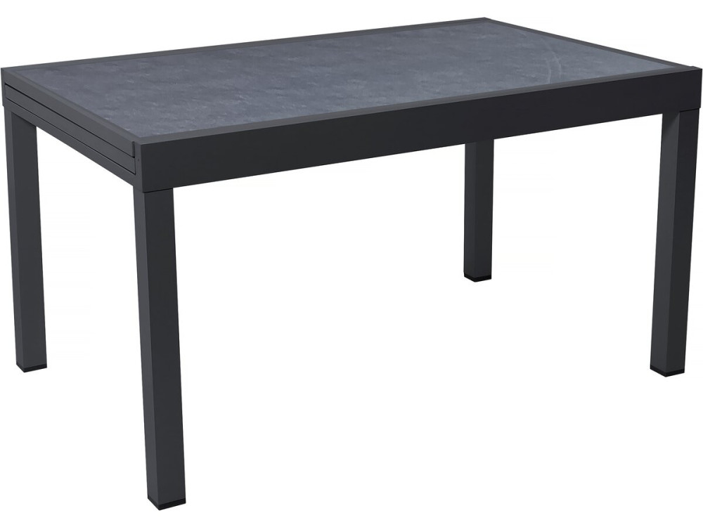 Lagos" extendable aluminium garden table - 140/280 x 90 x 76 cm - Black