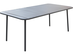 "Bilbao" metal garden table - 180 x 90 x 71 cm - Grey