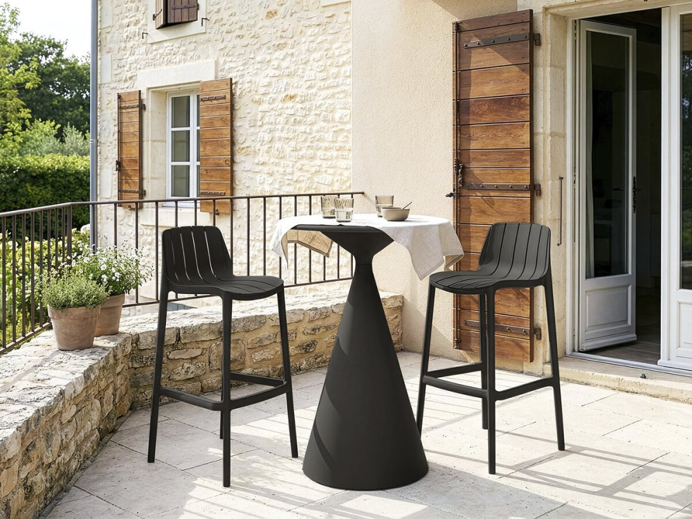 Table bistro de jardin ⌀80 cm "Néora" - Black