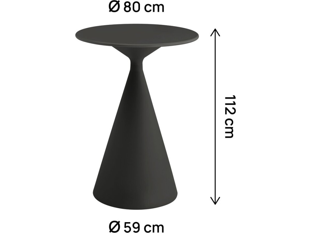 Table bistro de jardin ⌀80 cm "Néora" - Black