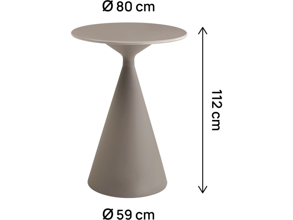 Garden bistro high table ⌀80 cm "Néora" - Taupe