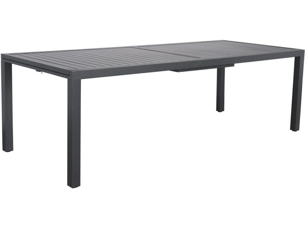 "Salou" Extendable Metal Garden Table - 240/300 x 100 x 75 cm - Gray