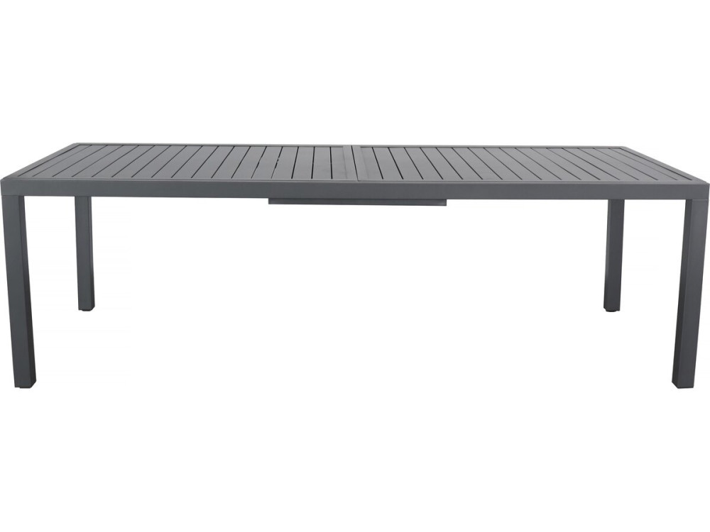"Salou" Extendable Metal Garden Table - 240/300 x 100 x 75 cm - Gray
