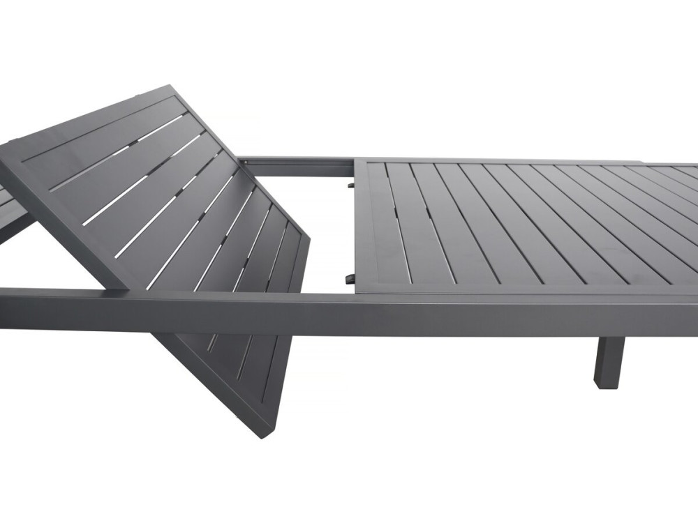 "Salou" Extendable Metal Garden Table - 240/300 x 100 x 75 cm - Gray